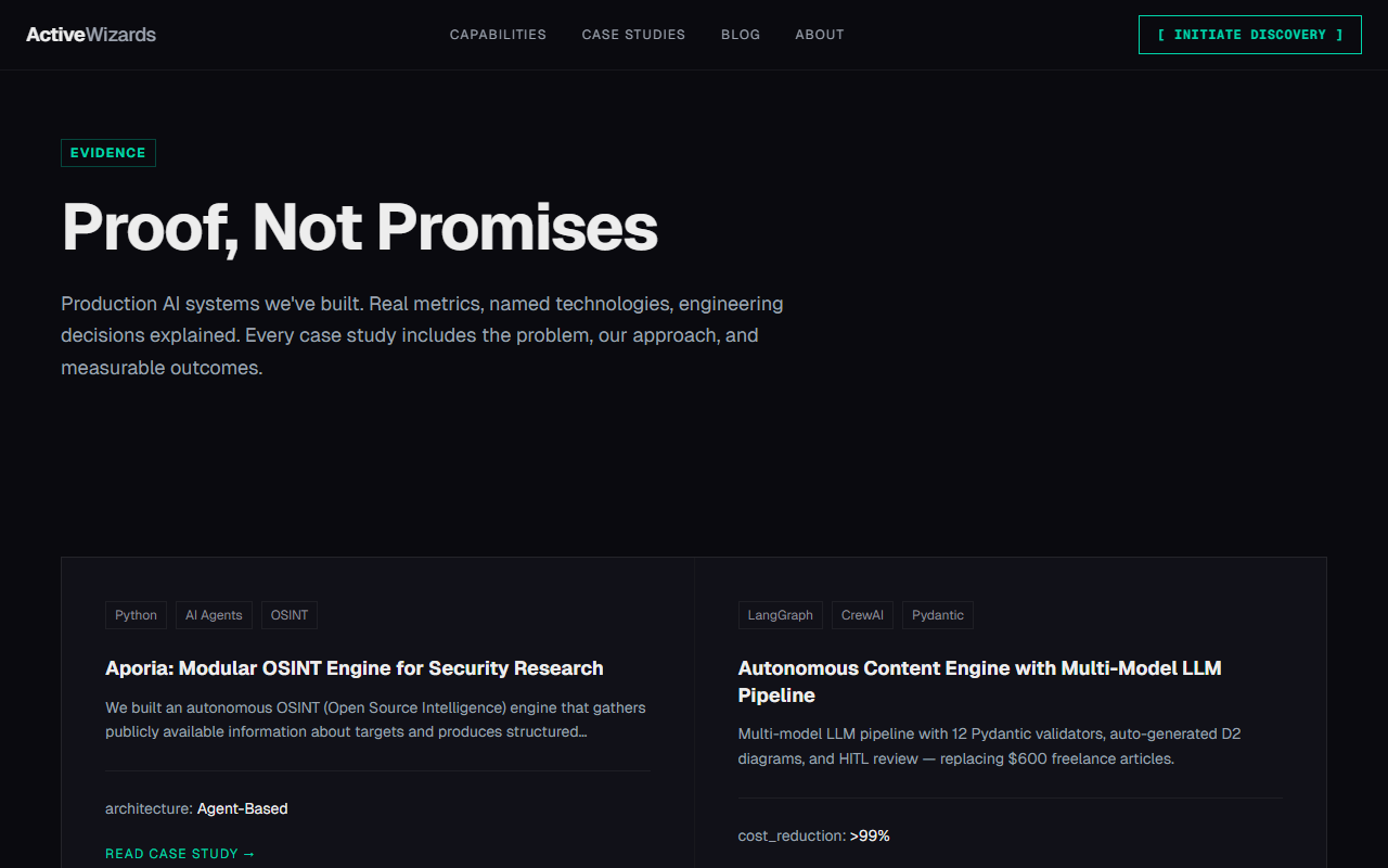 Website design for technology company