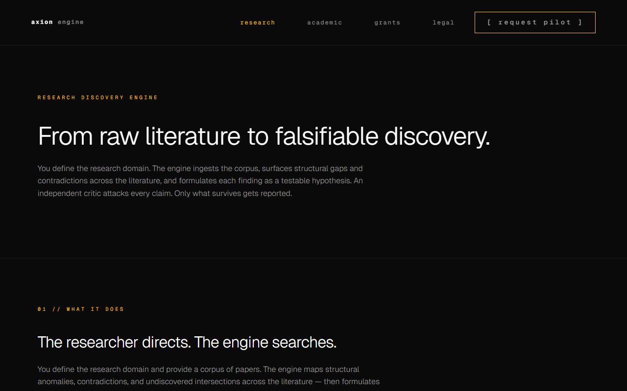 Axion Engine — Research Vertical