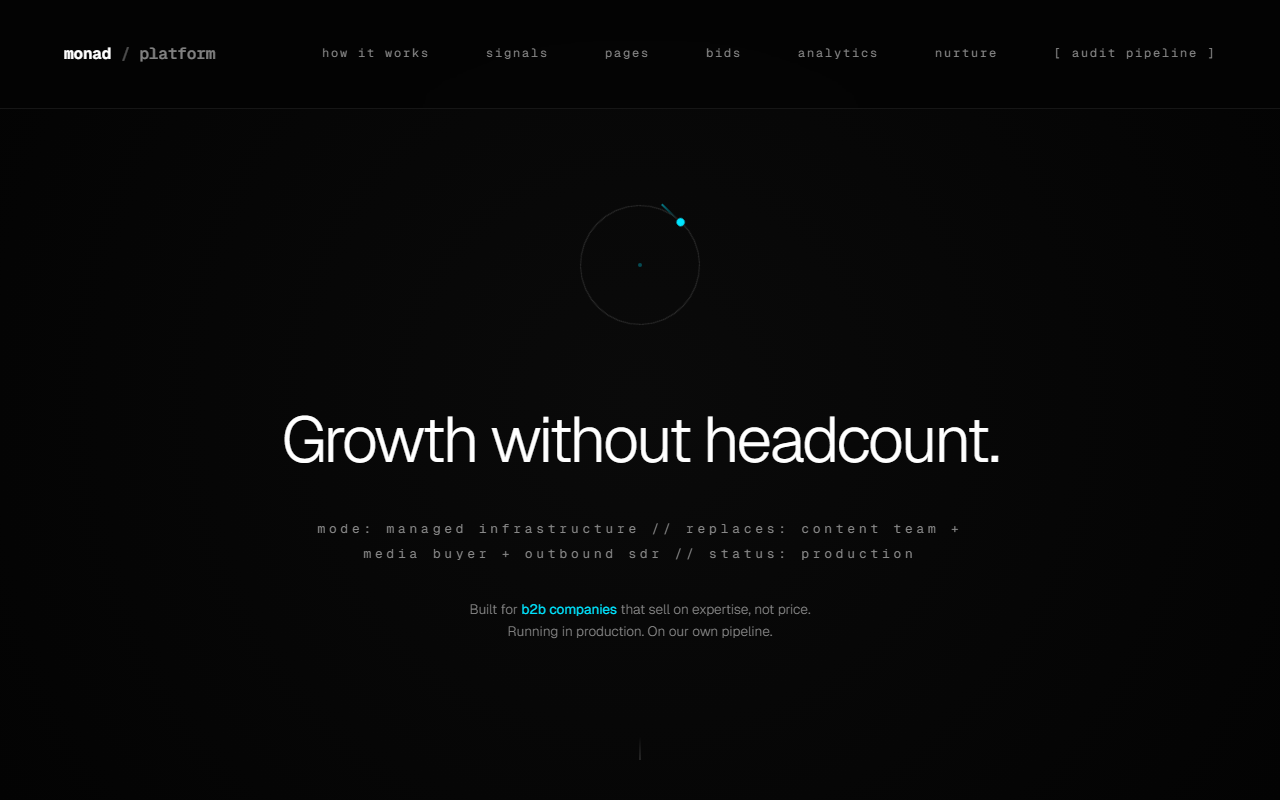 Monad Platform — Homepage Commander